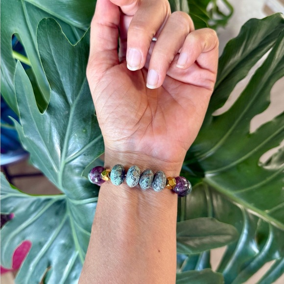 Hematite & Jasper bracelet (one) - Picture 5 of 7